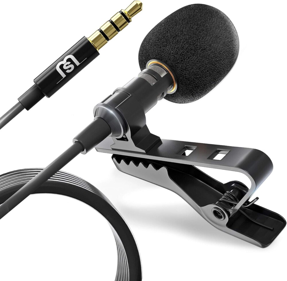 Professional Wired Lavalier Lapel Clip On Microphone for iPhone and Android